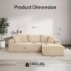 Coucheta 108" Boneless Sectional Cloud Couch Collection - L-Shape with Chaise, Corduroy Fabric, Modern Modular, No Assembly, Multiple Colors - 2 of 4