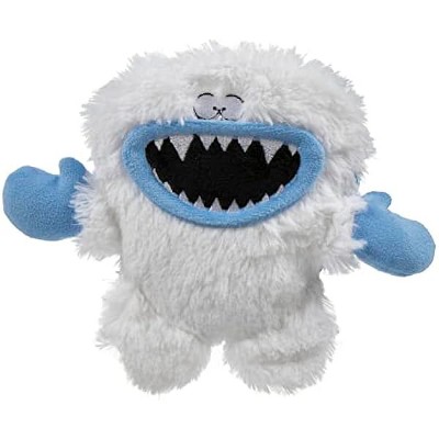 goDog Holiday Collection Mixed Materials TPE-Plush Yeti Squeaky Dog Toy, Chew Guard Technology - White, One Size