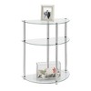 Breighton Home Designs2Go Classic Glass 3 Tier Half-Circle Entryway Hall Table in Glass/Chrome - 3 of 4