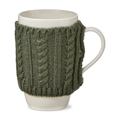 tagltd WARM WISHES SWEATER MUG DK GREEN 16 oz