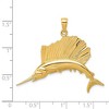 Black Bow Jewelry 14k Yellow Gold Large Polished Sailfish Pendant - 4 of 4
