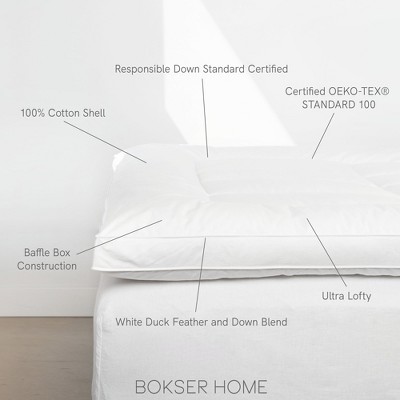 Twin White Down Featherbed Mattress Topper