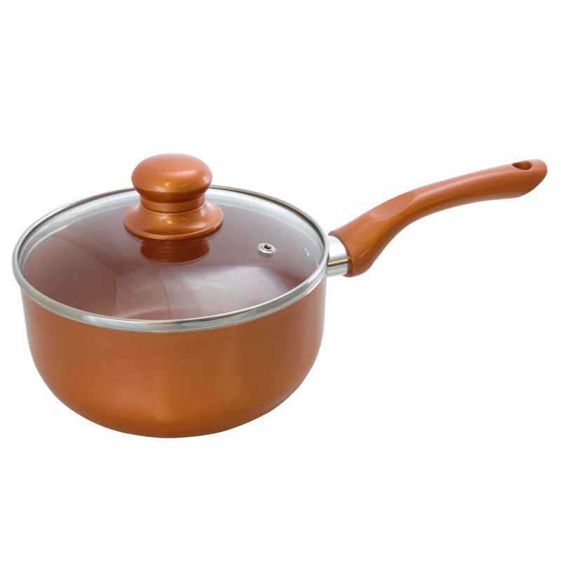 Better Chef 1.5 Qt. Copper Colored Ceramic Coated Saucepan with glass lid, 2 of 7