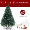 Angel Sar 6ft PVC Christmas Tree with 812 Branches, Iron Leg Base, Flocked Artificial Holiday Tree for Home, Party Decor, Green White - 4 of 4