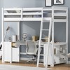 PAGED Twin Size Loft Bed with Desk Modern Wooden Bed Frame with Drawers, Shelves, Cabinet, Ladder and Guardrail for Bedroom - 2 of 4
