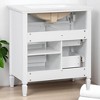 30" Bathroom Vanity with Sink, Freestanding White Cabinet with Flip Drawer, Solid Wood Frame, Ceramic Top, Adjustable Shelf - 4 of 4