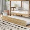 Twin Over Twin Rubber Wood Bunk Bed with Trundle, Convertible into 2 Twin Size Beds, Twin Size Bunk Bed with Ladder and Safety Guardrails,Natural - 4 of 4
