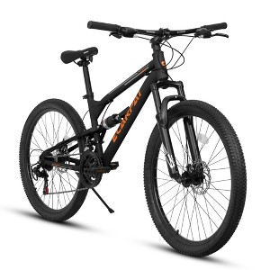 ORRD A26207 26 Inch Steel Frame Shock Fork Plus Shock Absorber 21-speed Unisex Mountain Bike - 1 of 4