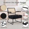 Beautyolove Mid-Century Black Faux Lambskin Black Arm Upholstered Accent Chair Armchair - 4 of 4