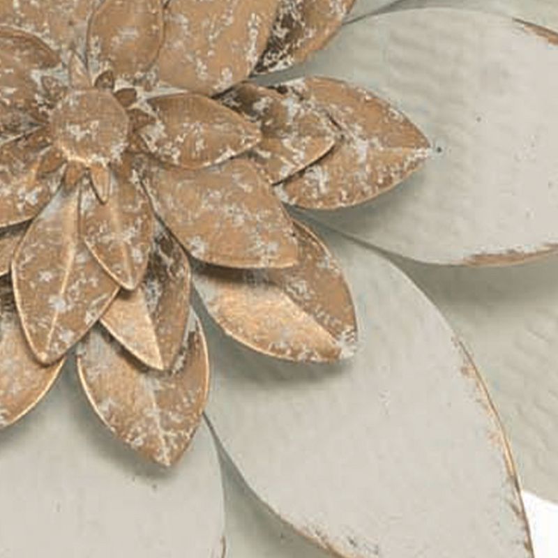 9.5 x 9.5 inch White Metal Layered Lotus Flower Wall Décor - Foreside Home & Garden, 4 of 5