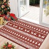 GustoWave Snowflake Christmas Holiday Decorative Area Rug for Bedroom Living Room, Red - 2 of 4
