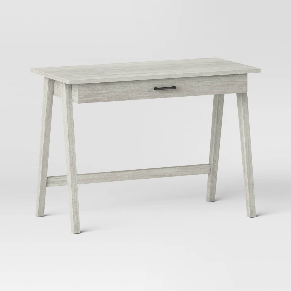 Photos - Office Desk Paulo Wood Writing Desk with Drawer Weathered White - Threshold™ Off White