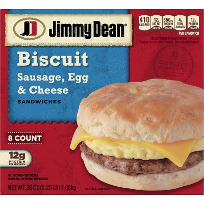 Jimmy Dean Frozen Sausage Egg & Cheese Biscuit - 8ct/36oz