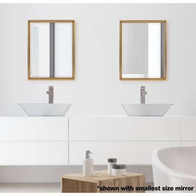 Gold Rectangular Beveled Wall Mirror with Polystyrene Frame