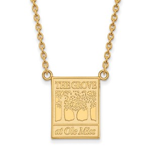 Black Bow Jewelry 14k Yellow Gold Mississippi Rebels NCAA Necklace 18 Inch - 1 of 4