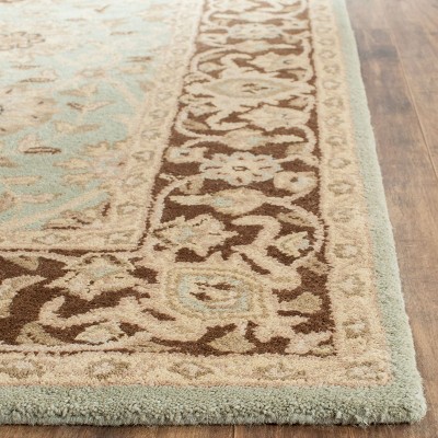 Handmade Heirloom Green & Brown Wool 6' x 9' Tufted Area Rug