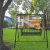 KTMBDW Metal Porch Swing Stand, Heavy Duty Swing Frame, Hanging Chair Stand Only, 528 LBS Weight Capacity, for Backyard, Patio,Lawn, Black(only frame) - 3 of 4