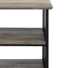22" Zudora Nightstand Antique Oak and Black Finish - Acme Furniture: Metal Frame, Open Shelf, No Assembly Required - 2 of 4