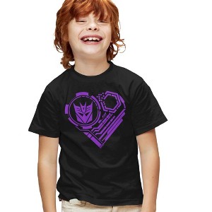 Boys' Short Sleeve Transformers Valentine's Day Decepticon Heart T-Shirt Boys and Girls - 1 of 4