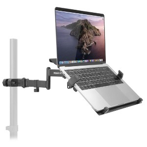 Mount-It! Laptop Pole Mount Tray | Full Motion Laptop Mount Fits Up to 15.6 Laptops | Universal Laptop Stand For Add On to Monitor Mounts - 1 of 4