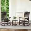 Arceso Outdoor Rocking Chairs Set of 3, 2 Chairs & 1 Table, HDPS Poly Chair, All Weather Resistant, Heavy Duty Rocking Chair for Patio - 2 of 4
