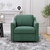 360 Degree Swivel Armchair Cotton Linen Skin-Friendly Fabric Ergonomic Design Brass Nail Decorative Armchair With Black Legs-Cuddlewood - 2 of 4