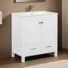 30" Bathroom Vanity with Single Sink, Bathroom Storage Cabinet with 2 Doors and a Drawer, Soft Closing - Leovsnove - 3 of 4