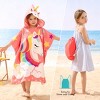Joyfy 30"x30" Kids Beach Towels with Hood for 3-10 Years Boys Girls Absorbent Quick Dry Soft Microfiber Swim Robe w/Backpack for Beach Pool Bathroom - 3 of 4