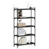 vidaXL Bookcase Storage Bookshelf Display Book Cabinet Black Engineered Wood - Black 31.5" 60.6" - 3 of 4