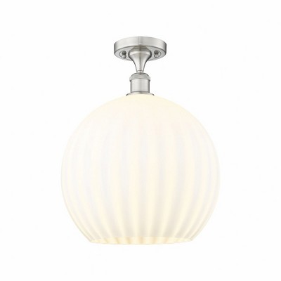 White Venetian - 1 Light Semi-Flush Mount In Modern Style-17.88 Inches Tall and 13.75 Inches Wide