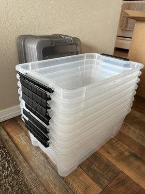 Iris 12.95qt 8pk Stack And Pull Plastic Storage Bin : Target