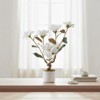 24" Artificial Magnolia Tree with White Planter, Realistic Magnolia Grandiflora Faux Potted Plant for Indoor & Outdoor Decor - 4 of 4