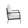 Cesicia White Accent Chair with Gold Metal Legs & Rubberwood Frame Single Sofa Chair for Living Room&Balcony - 4 of 4