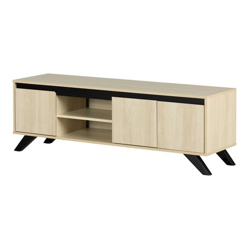 South Shore Flam TV Stand for TVs up to 60" Bleached Oak - image 1 of 4