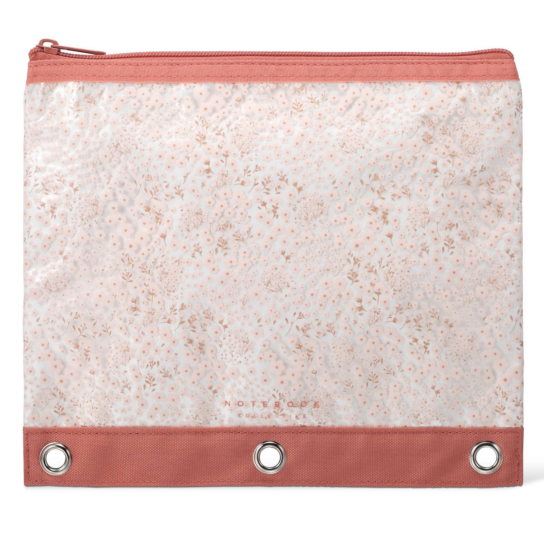 Notebook Collective Pink Floral Double Layer Binder Pouch