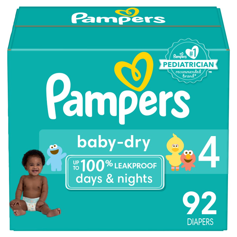 Photos - Nappies Pampers Baby Dry Diapers Super Pack - Size 4 - 92ct 