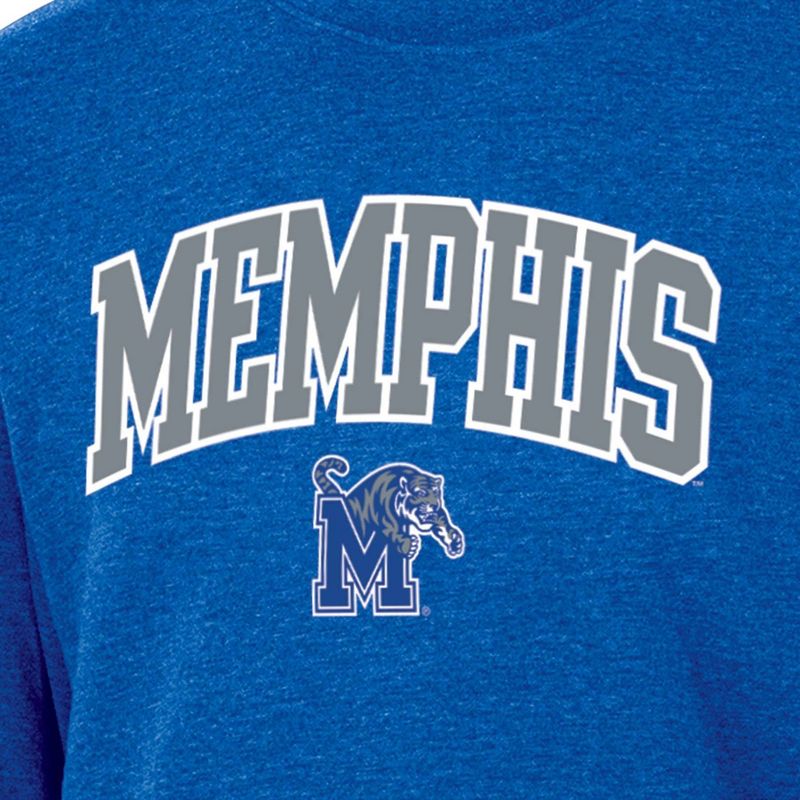 NCAA Memphis Tigers Men&#39;s Heathered Crew Neck Fleece Sweatshirt, 3 of 4