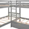 NicBex Twin over Twin Bunk Bed L-Shaped Wood Quadruple Bed Frame with Drawers, Ladder and Full Length Guardrail, No Box Spring Required - 4 of 4
