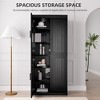 36"x62"x16" Wood Accent Cabinet in Black, Storage Organizer with Adjustable Shelves for Kitchen Bedroom Entryway Living Room Dinning Room - 4 of 4