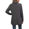 Women's Fall Winter High Neck Ribbed Knit Top - Loose Fit T-Shirt with Side Slits - 3 of 4