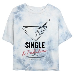 Junior's Women Sex and the City Carrie Single and Fabulous Crop T-Shirt - 1 of 4
