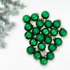 Northlight 2-Finish Mini Christmas Glass Ball Ornaments - 1" (25mm) - Green - 24ct - 3 of 4