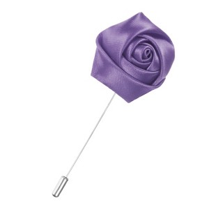 Unique Bargains Wedding Groom Boutonnieres Rose Flower Lapel Pins for Men 1 Pc - 1 of 4