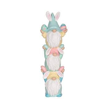 Transpac Resin 10" White Easter Stacked Easter Gnome Decor