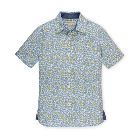 Hope & Henry Boys' Linen Short Sleeve Button Down Shirt (multi Summer ...
