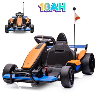 Jojoka 24V 10AH Go Kart for Kids Teens, Licensed McLaren Racing Drift Car with Hight/Low Speed, Bluetooth Music, High Speed 8MPH, Large Seat