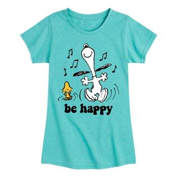 Boys' Peanuts Be Happy Dance Short Sleeve Graphic T-Shirt - Turquoise Blue