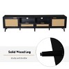 78.8" Modern Farmhouse Rattan TV Stand for 85 Inch TV with Storage Cabinets and Open Shelves for Living Room-Baofuwish - 3 of 4