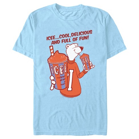 Men s ICEE Cool Delicious and Full of Fun T Shirt Light Blue Small