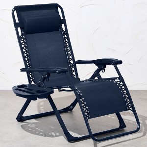 Best Choice Products Monochromatic Zero Gravity Chair, Folding Patio Recliner w/Side Tray, Headrest - 1 of 4
